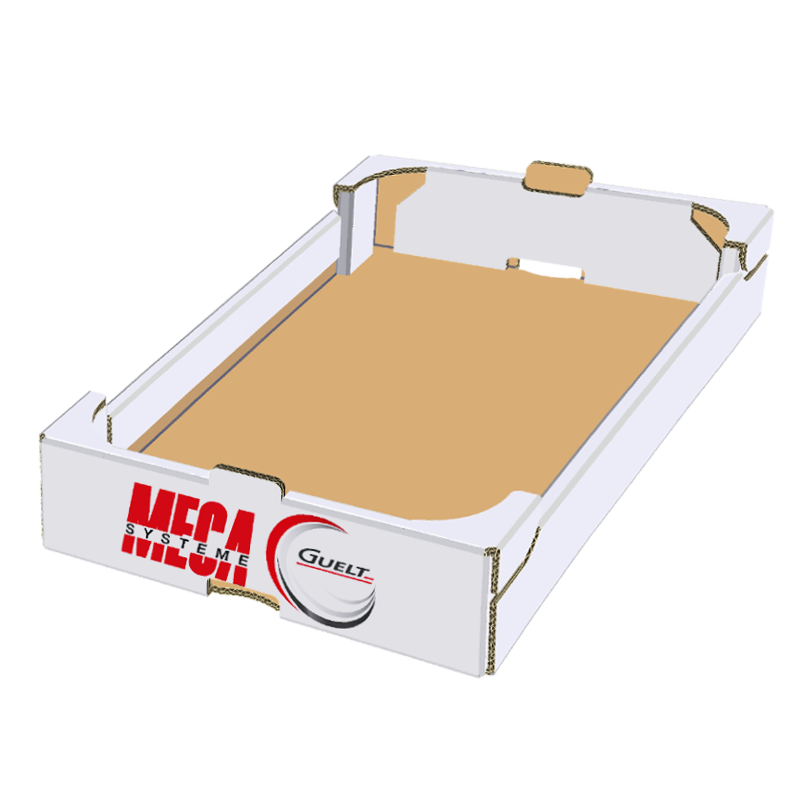 Méca-Système | caisse carton rembordé à poutres à plat et trottoirs d'angles