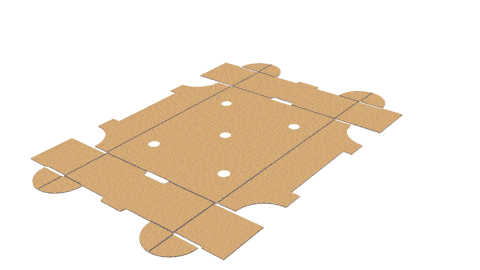 Corrugated tray with glued cornered tabs - Méca-Système Machinery