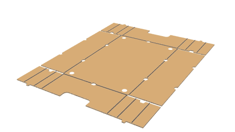 Corrugated tray with triangular beams