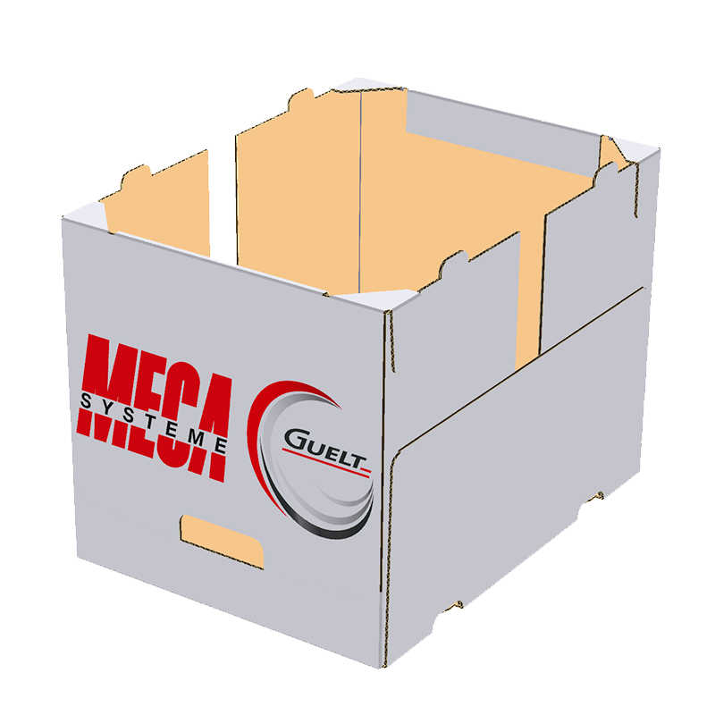 Corrugated case with glued tabs and rolled sides - Méca-Système Machinery