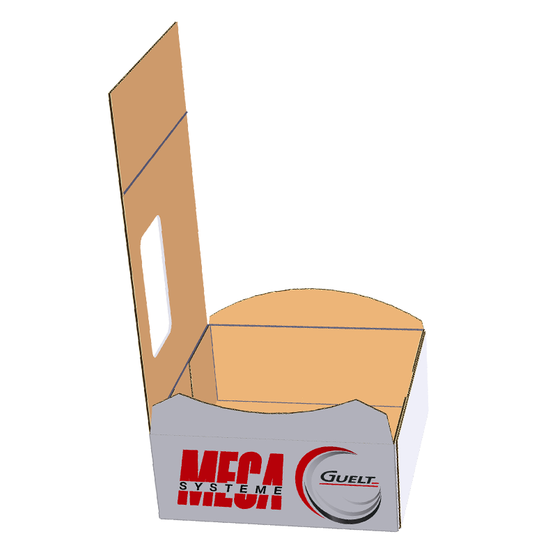 Corrugated case with attached lid - Méca-Système Machinery