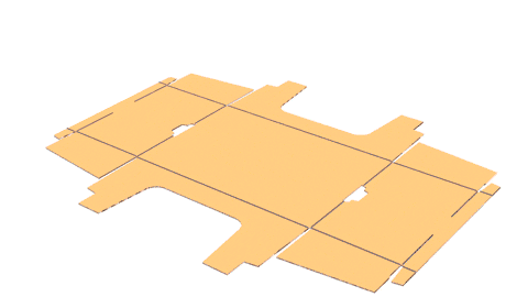 Glued tabs corrugated display tray - Méca-Système Machinery